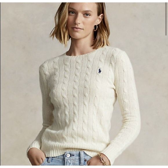 Ralph Lauren Cream Cable Knit Sweater - Picture 1 of 12